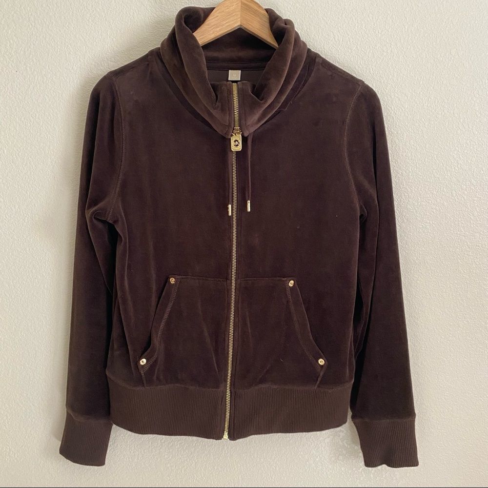 Michael Kors | Brown Velour Jacket, Size M - Picture 4 of 9